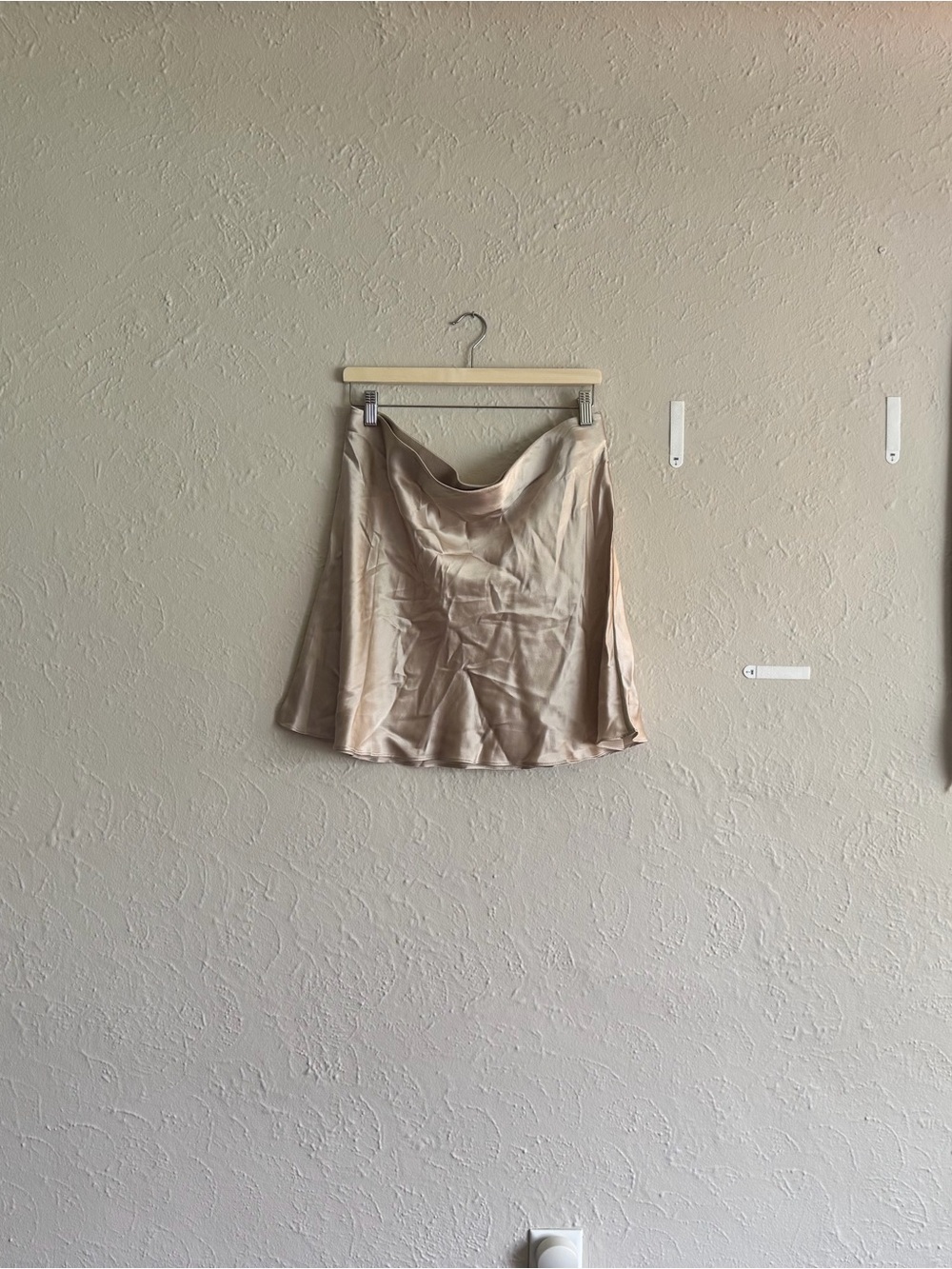 Quince Satin Circle Skirt in Champagne Beige